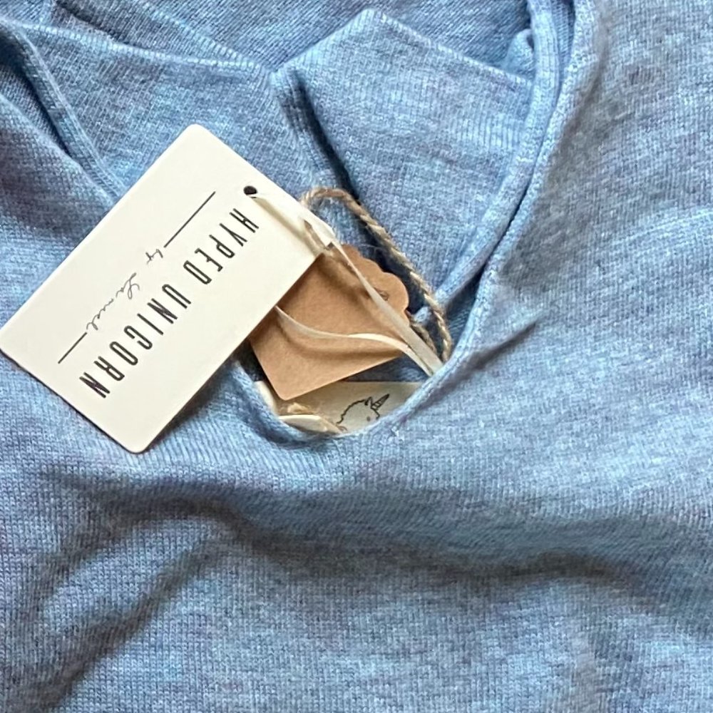 S/M BLUE Oversized Hi-Low Sweater - Hyped Unicorn